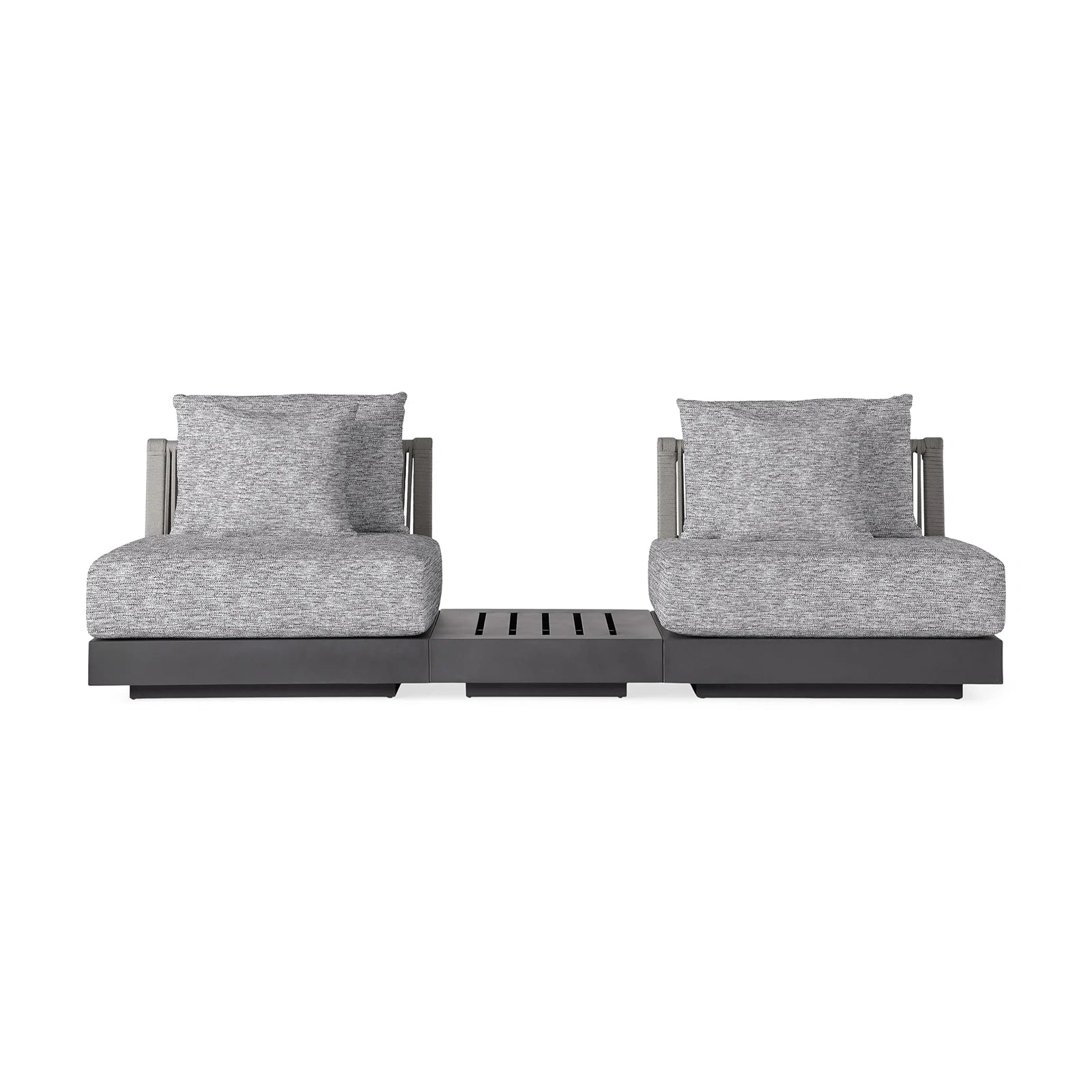 Nacos Outdoor Three-Piece Sectional with End Table