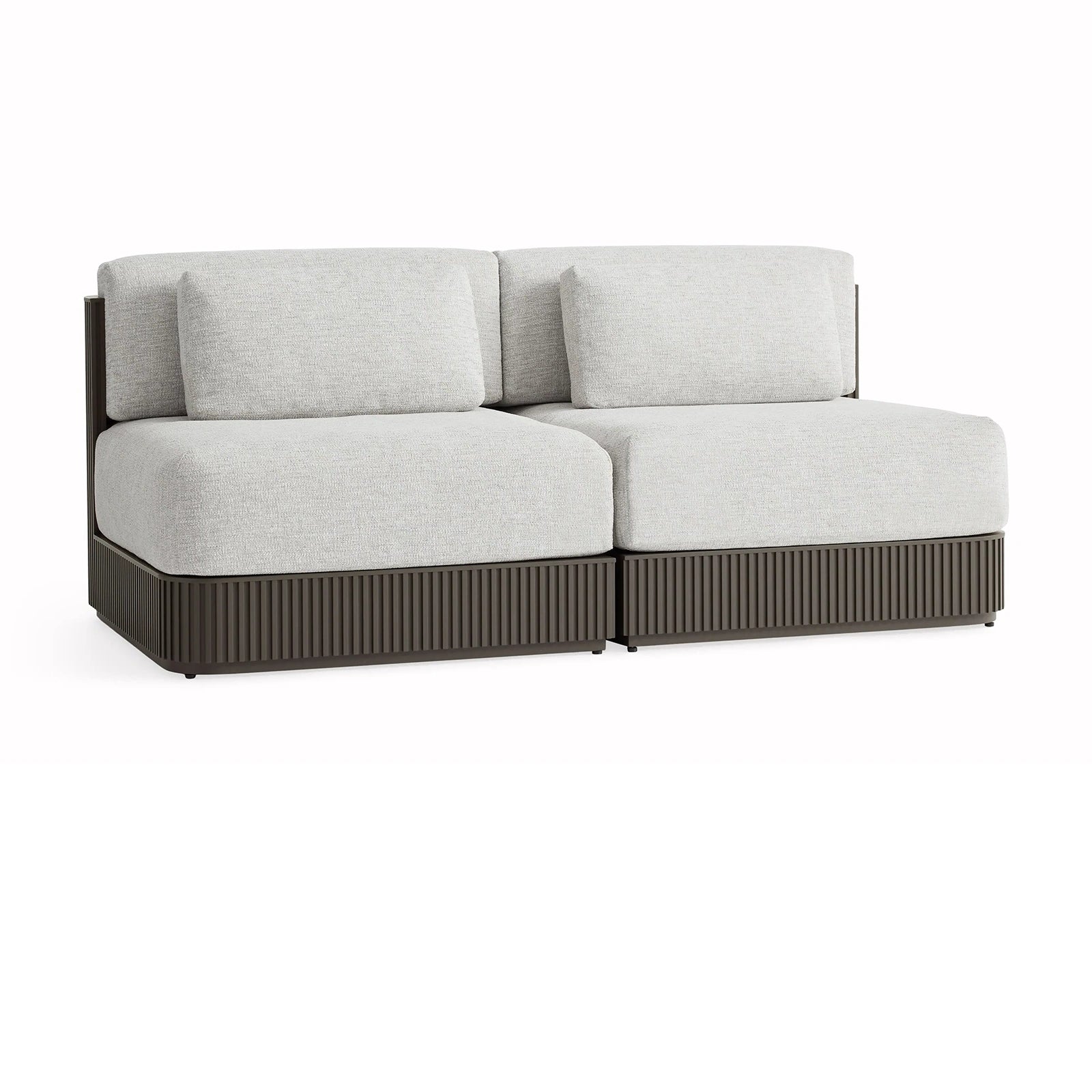 Teaumont Outdoor Aluminum Two-Piece Modular Sofa