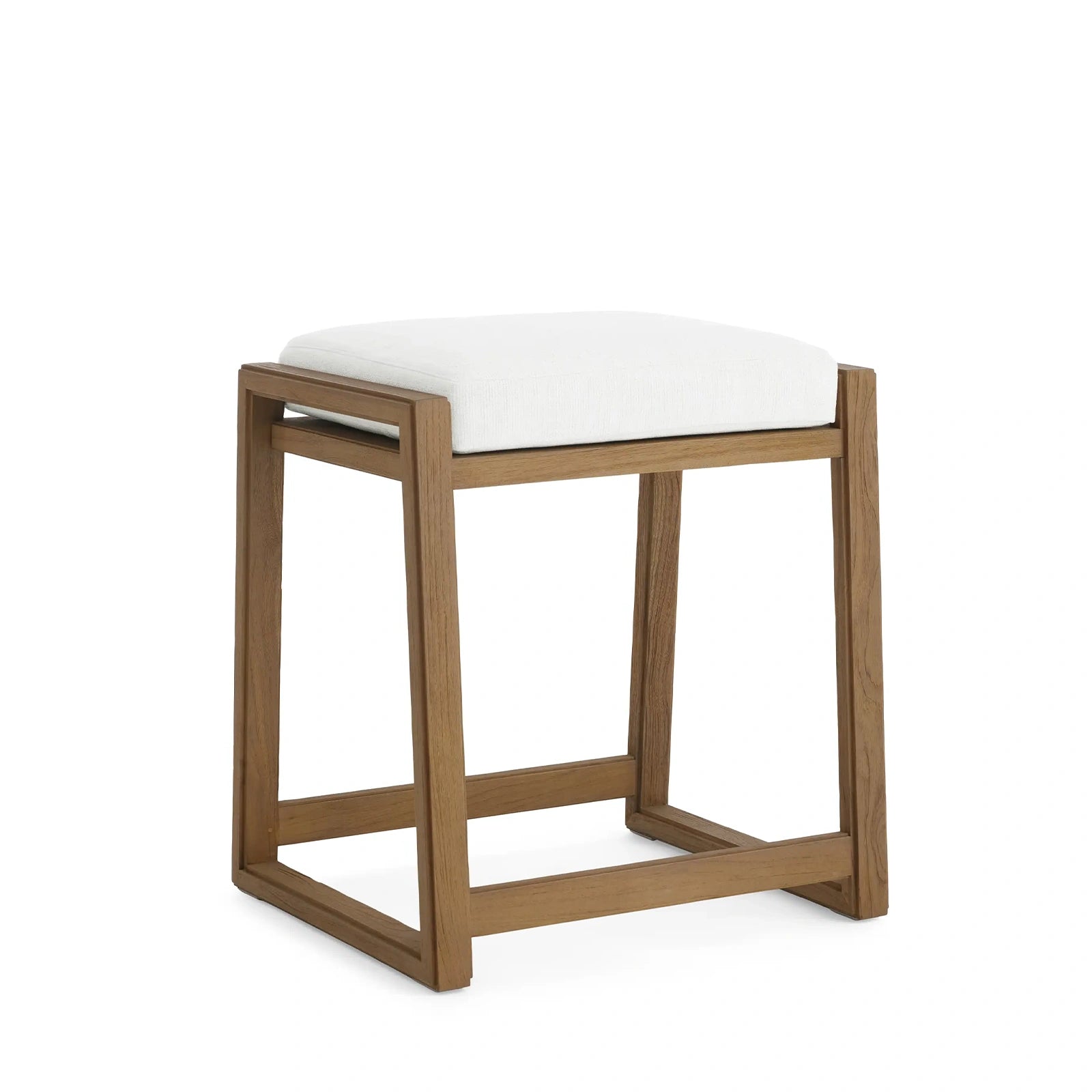 Canion Outdoor Teak Backless Counter Stool in Eden Snow