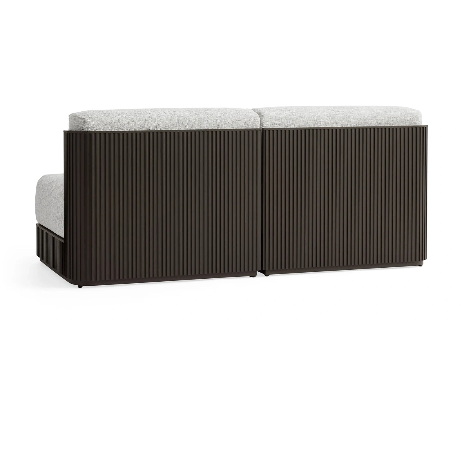 Teaumont Outdoor Aluminum Two-Piece Modular Sofa