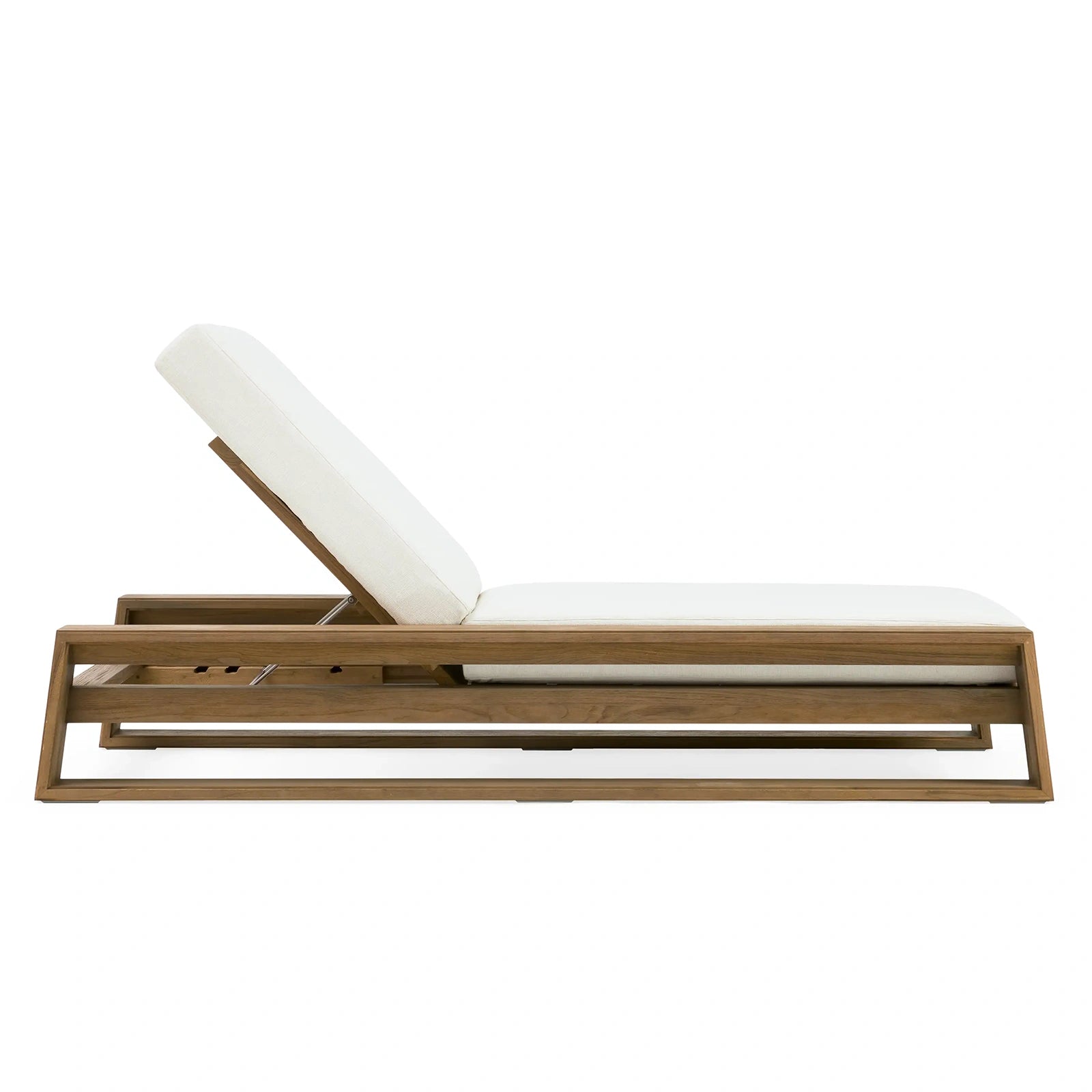 Canion Outdoor Teak Chaise in Weathered Fawn