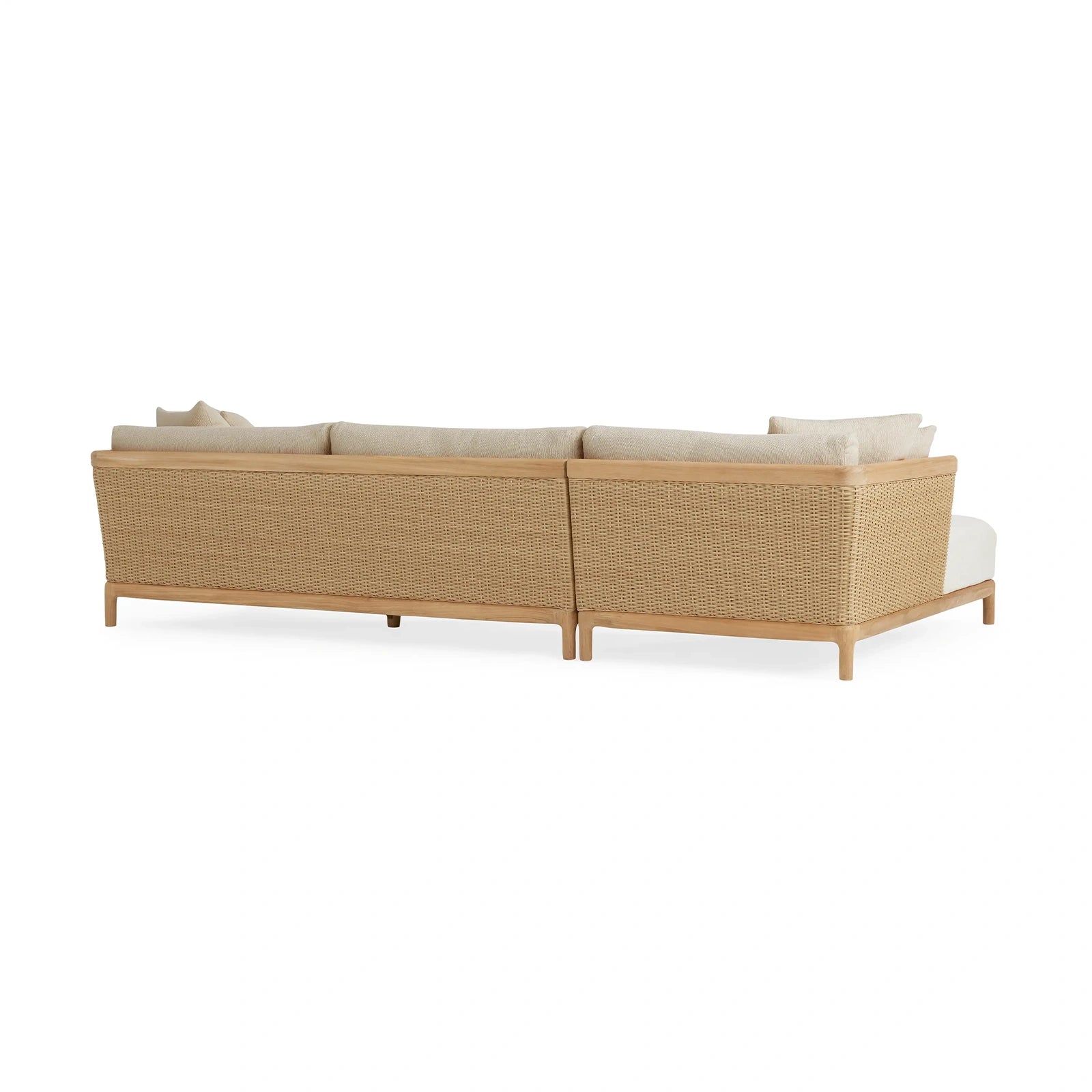 Tuglia Outdoor Teak Two-Piece Sectional with Chaise