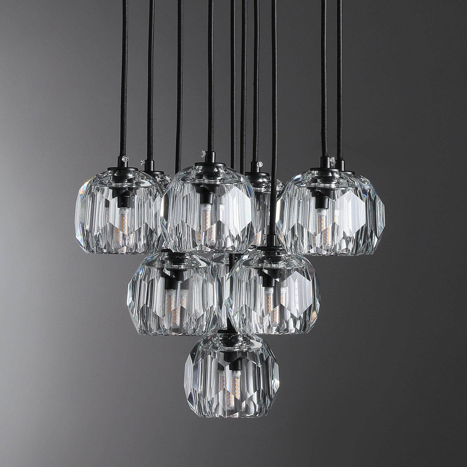 Boule Du Cristal Glass Round Cluster Chandelier