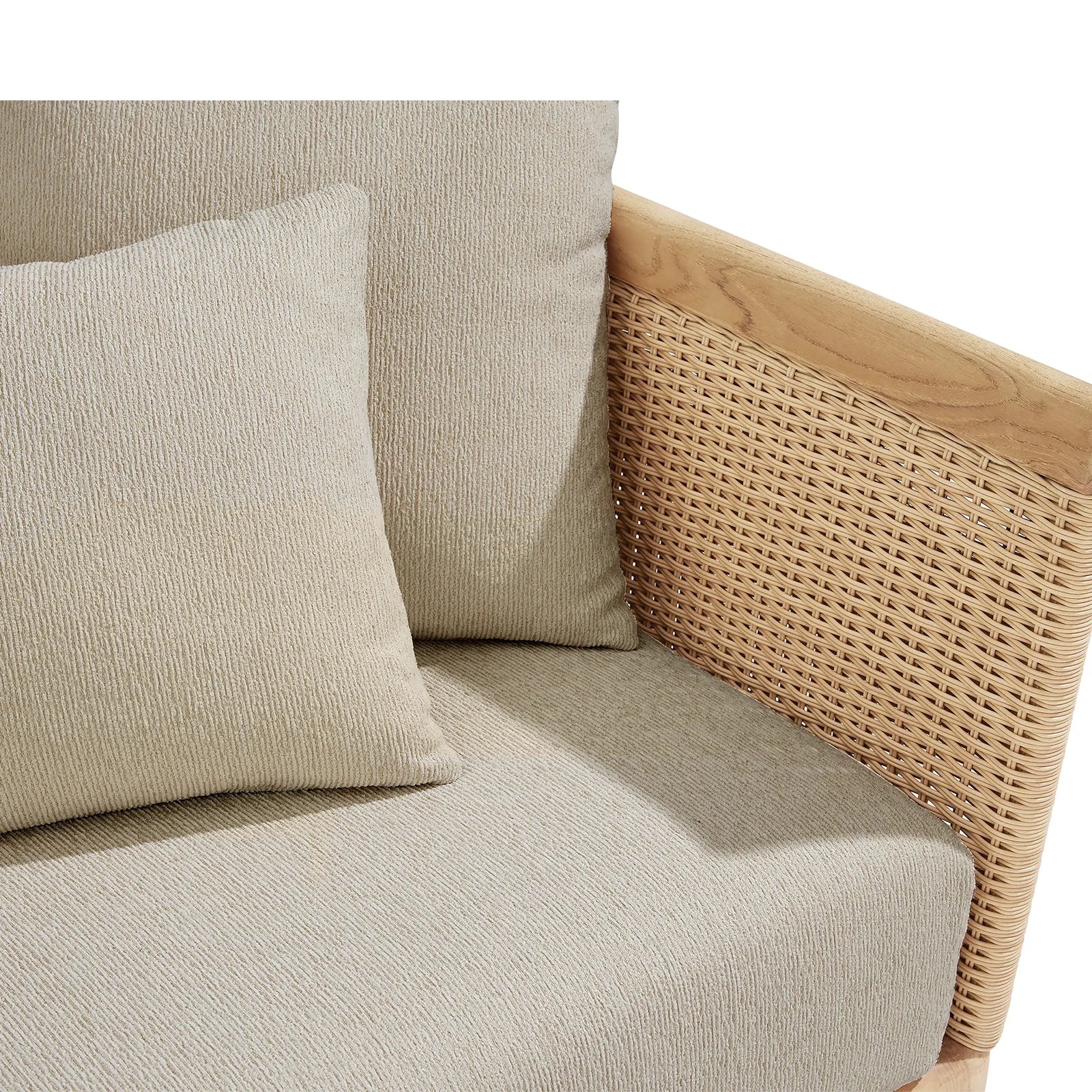Tuglia Outdoor Teak Two-Piece Sectional