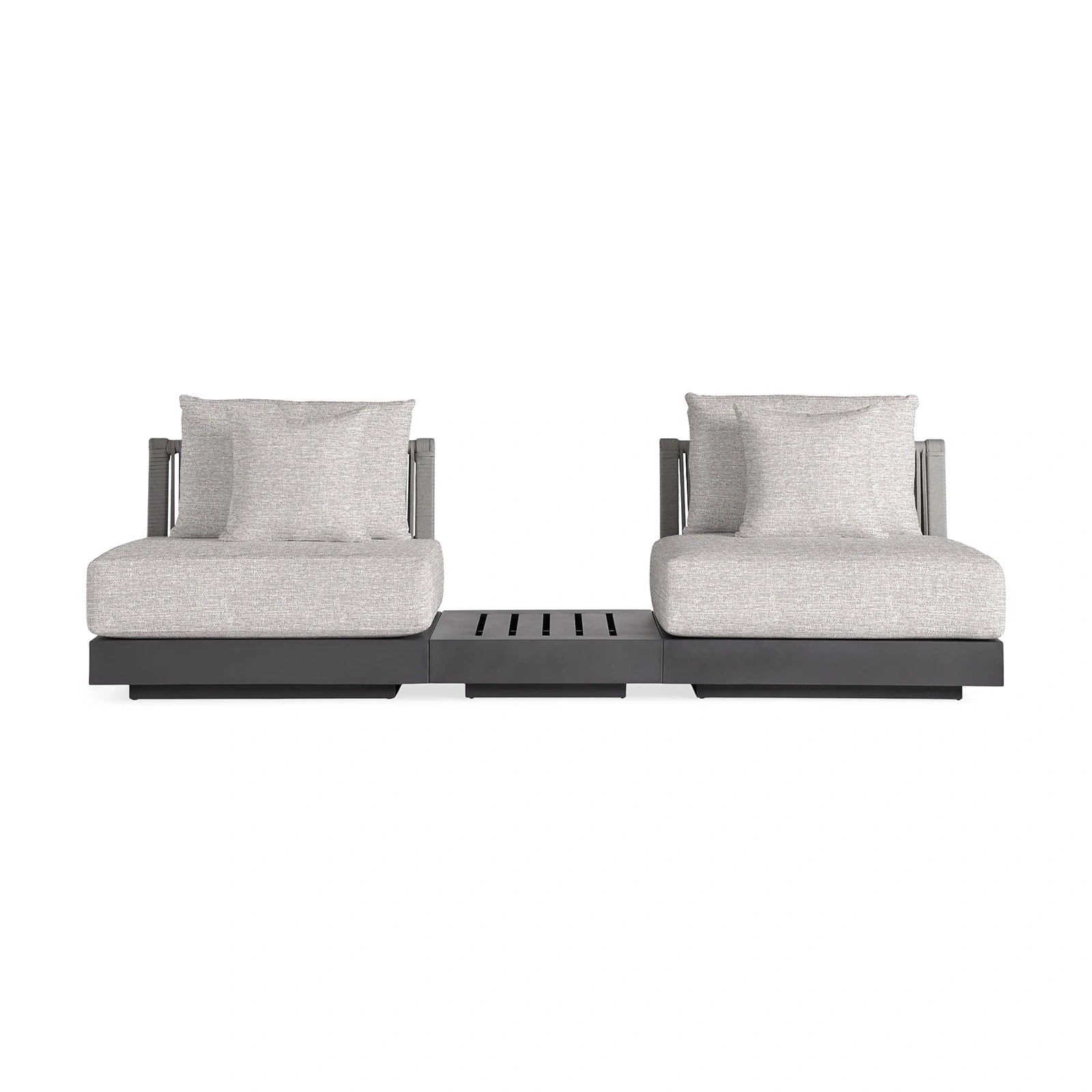Nacos Outdoor Three-Piece Sectional with End Table