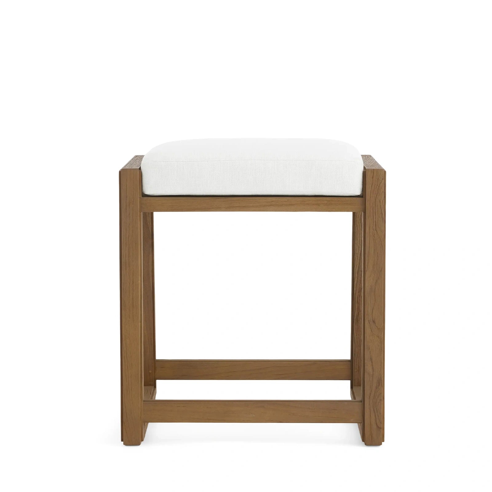 Canion Outdoor Teak Backless Counter Stool in Eden Snow