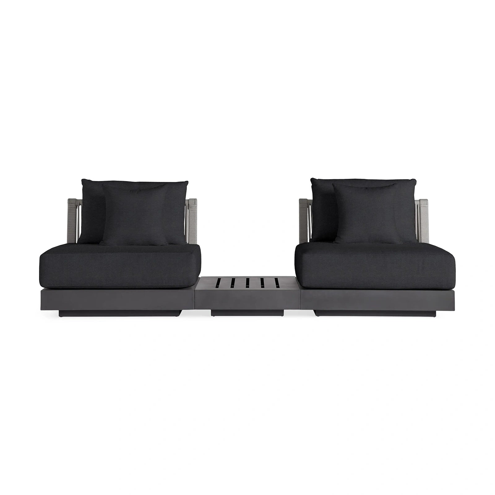 Nacos Outdoor Three-Piece Sectional with End Table
