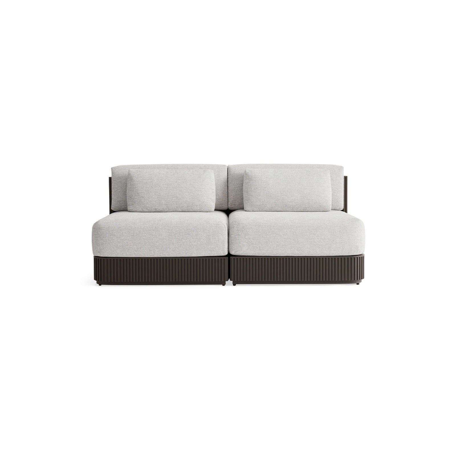 Teaumont Outdoor Aluminum Two-Piece Modular Sofa