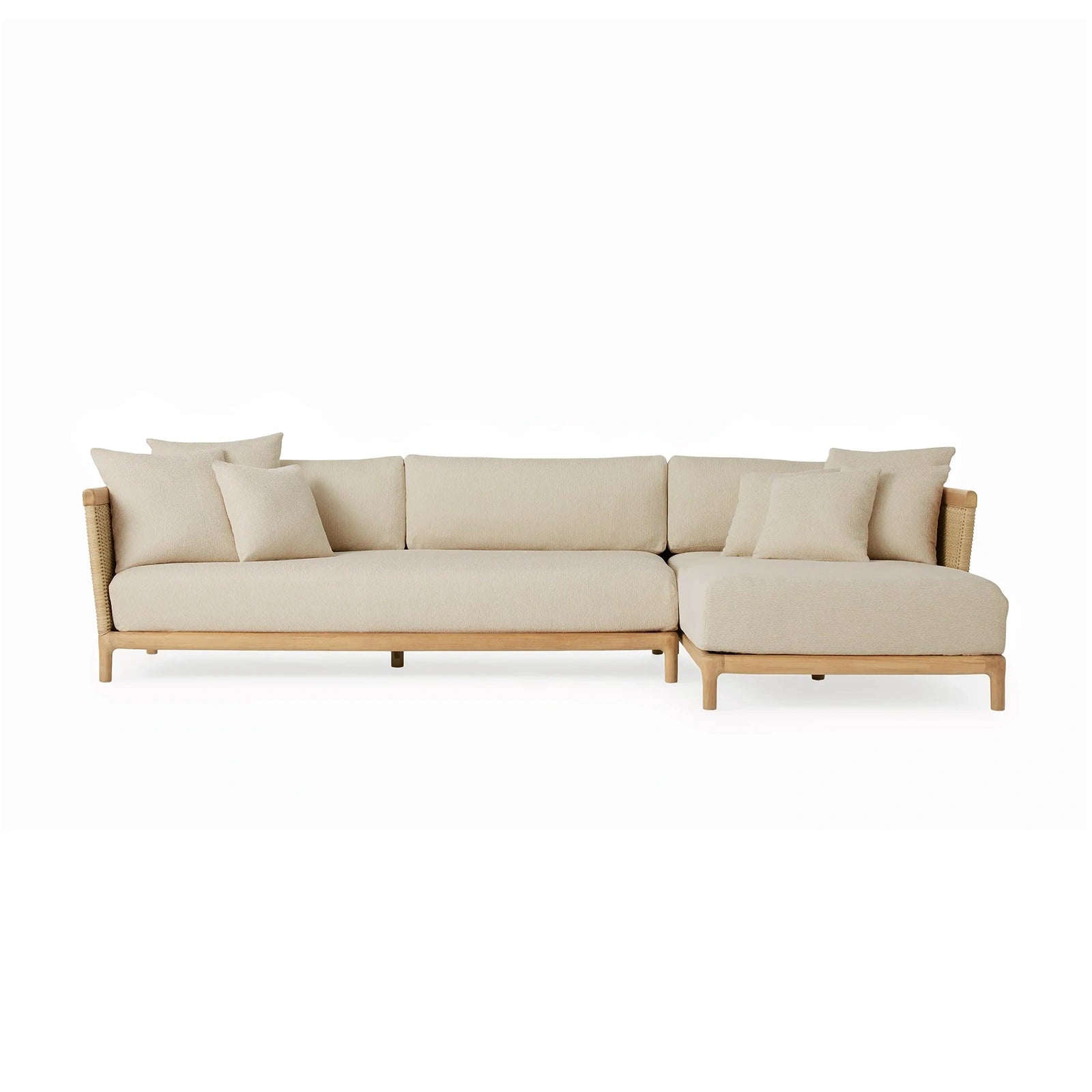 Tuglia Outdoor Teak Two-Piece Sectional with Chaise