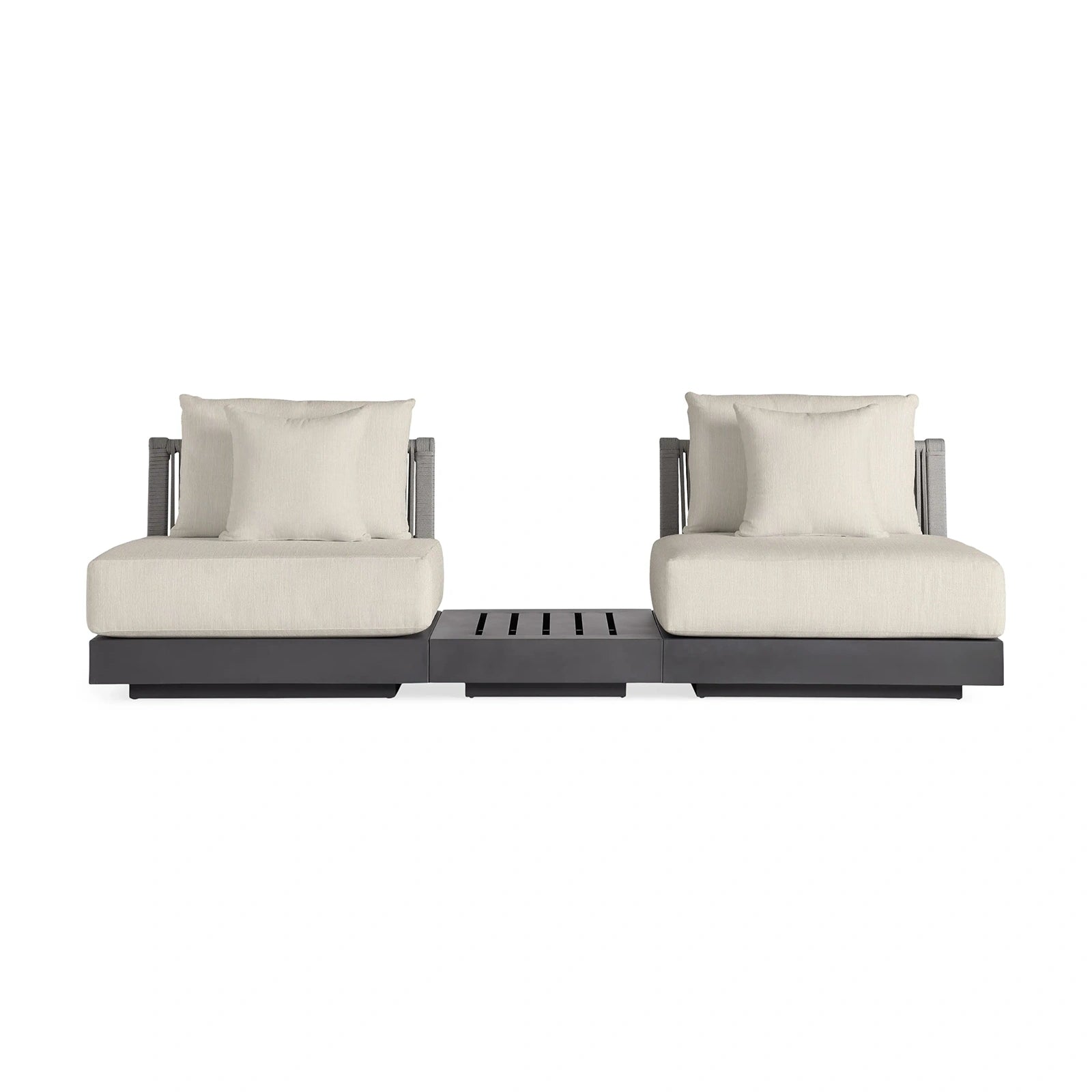 Nacos Outdoor Three-Piece Sectional with End Table