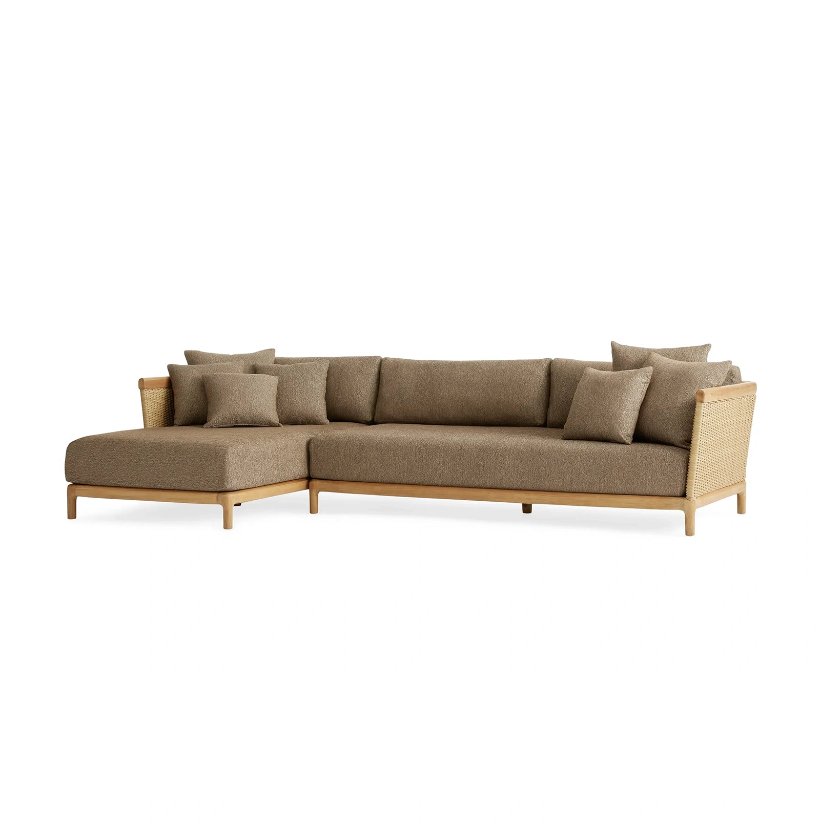 Tuglia Outdoor Teak Two-Piece Sectional with Chaise