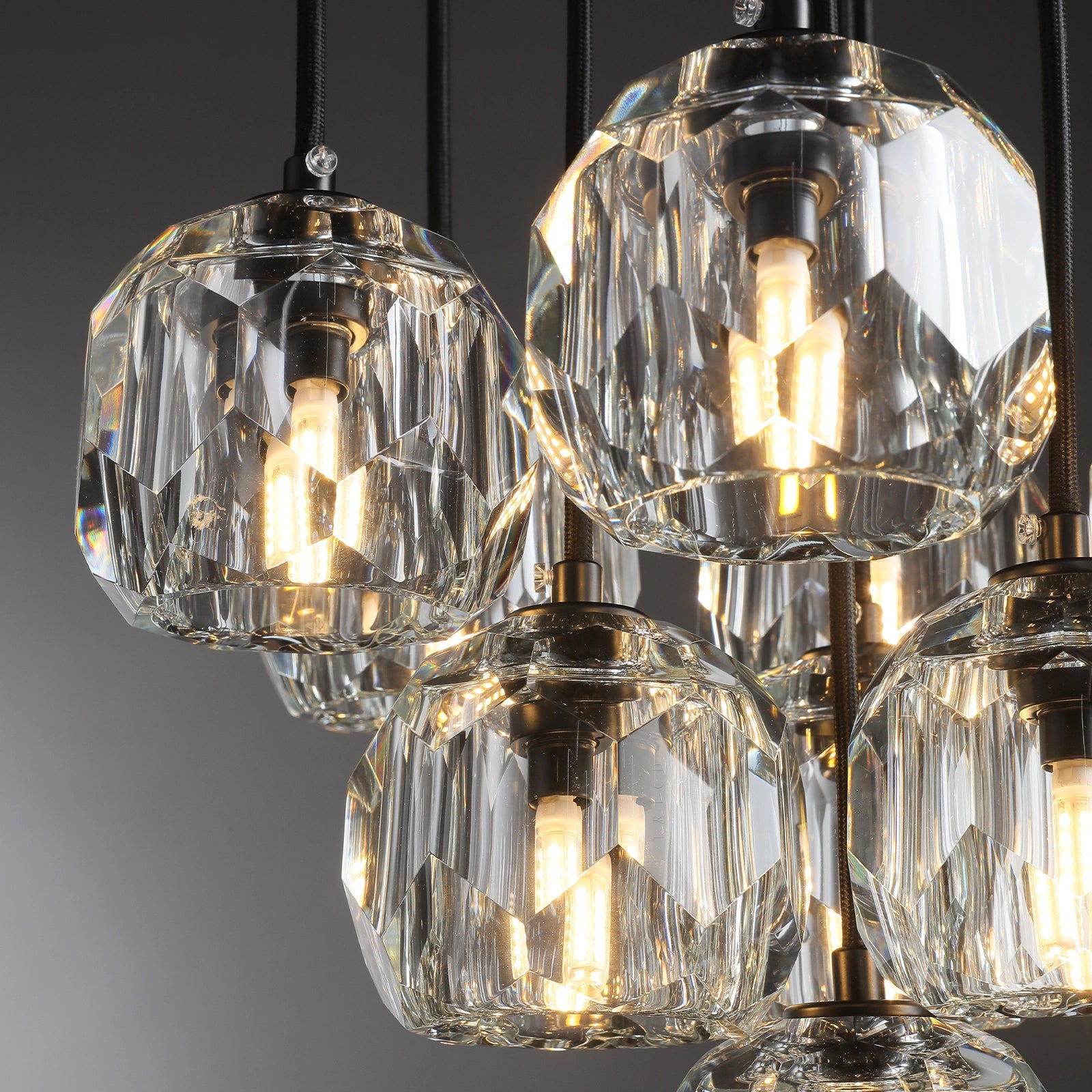 Boule Du Cristal Glass Round Cluster Chandelier