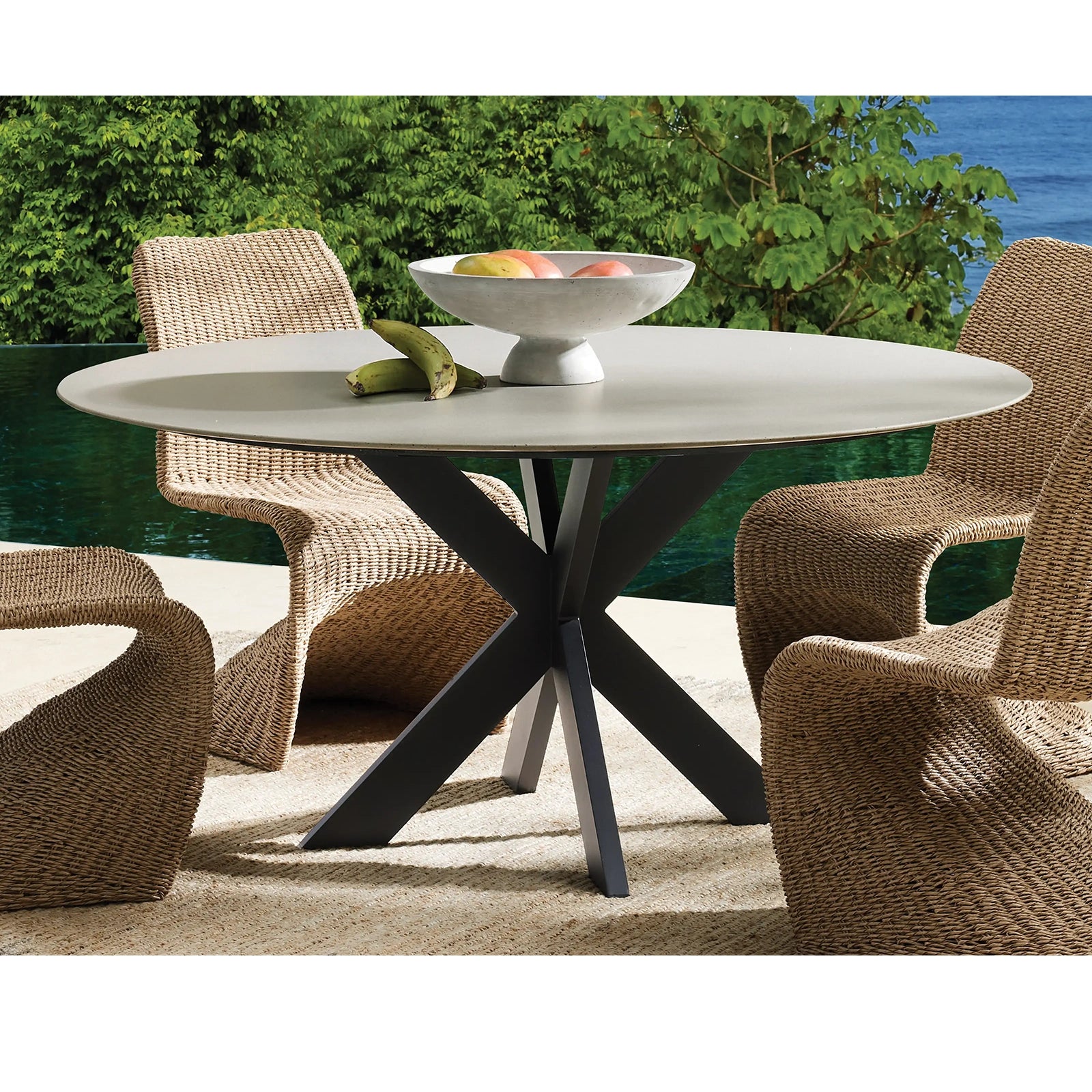 Outdoor Round Dining Table with Apex Base