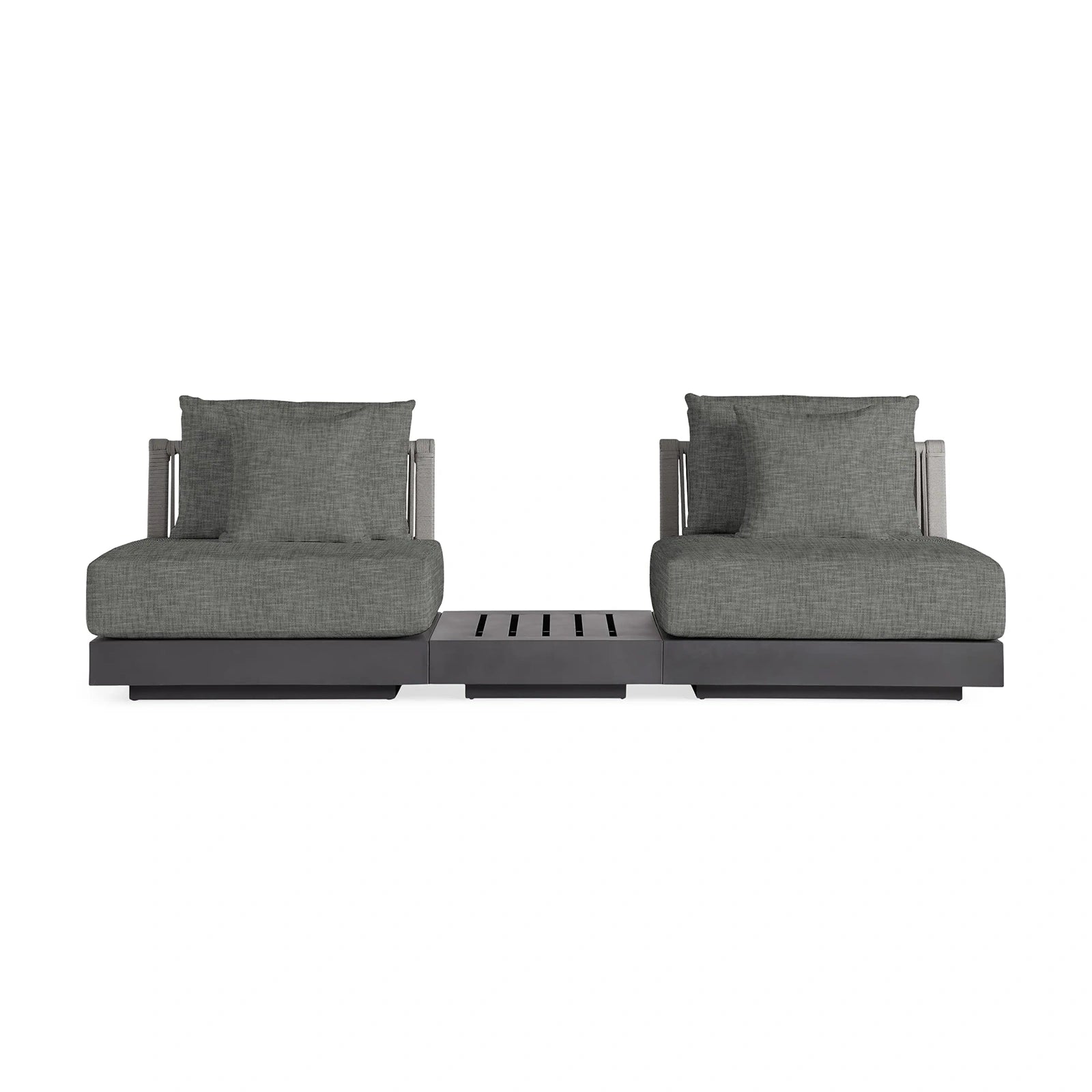 Nacos Outdoor Three-Piece Sectional with End Table