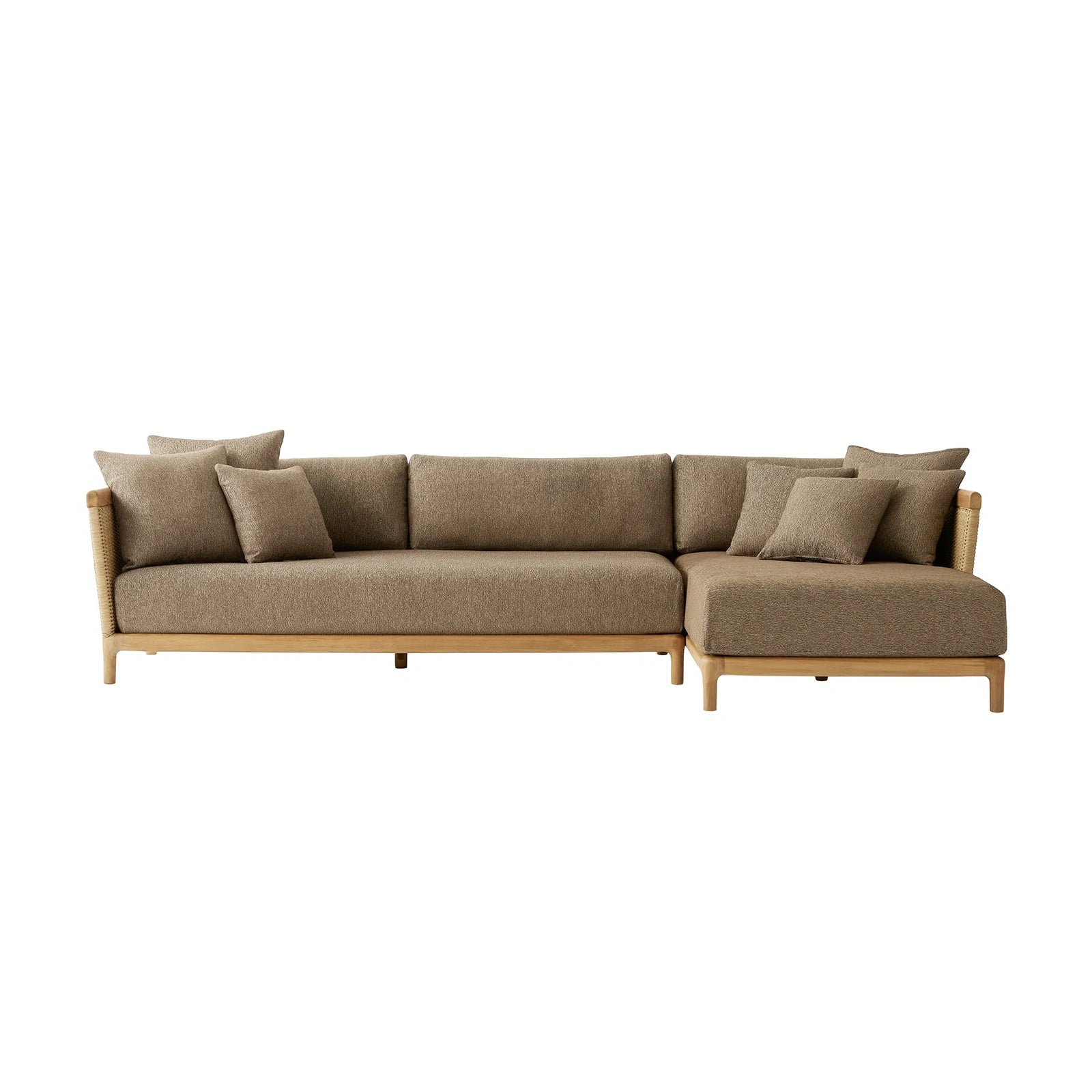 Tuglia Outdoor Teak Two-Piece Sectional with Chaise