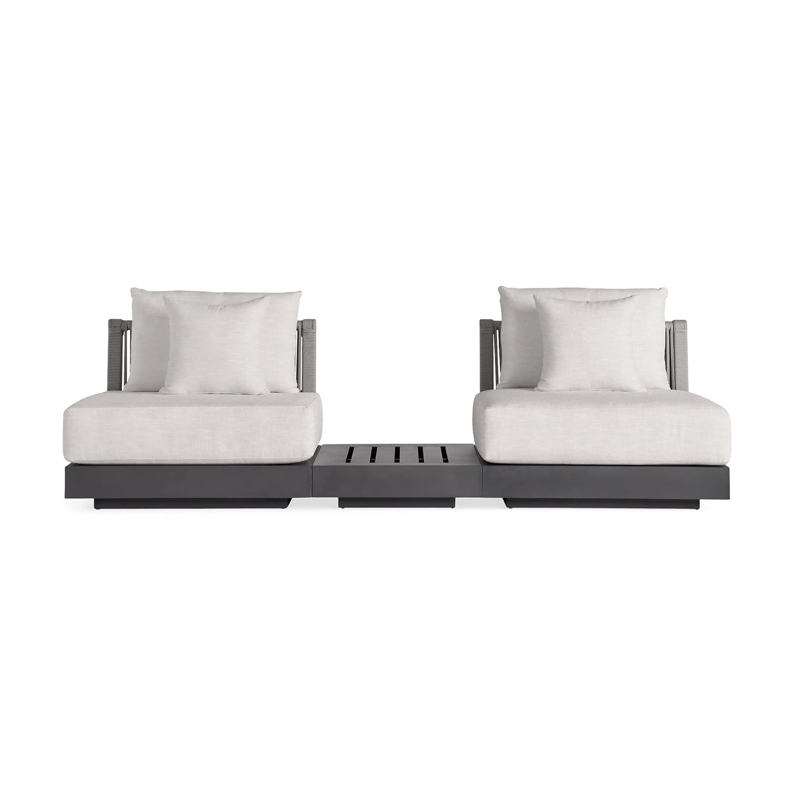 Nacos Outdoor Three-Piece Sectional with End Table