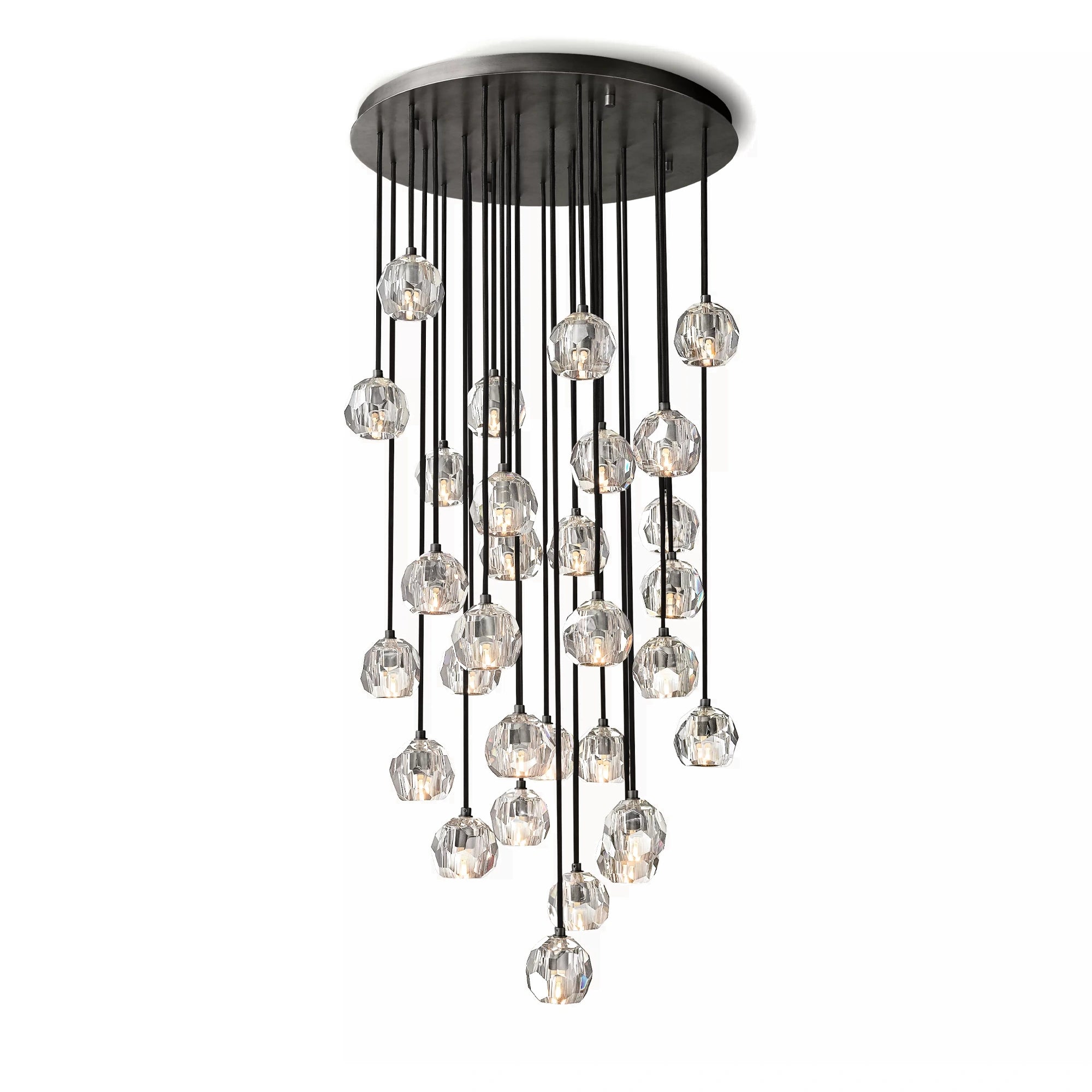 Boule Du Cristal Glass Round Cluster Chandelier