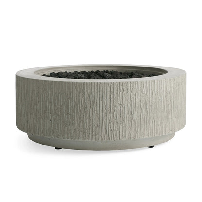 Winmar Round Natural Gas Fire Pit in Fog Chiseled