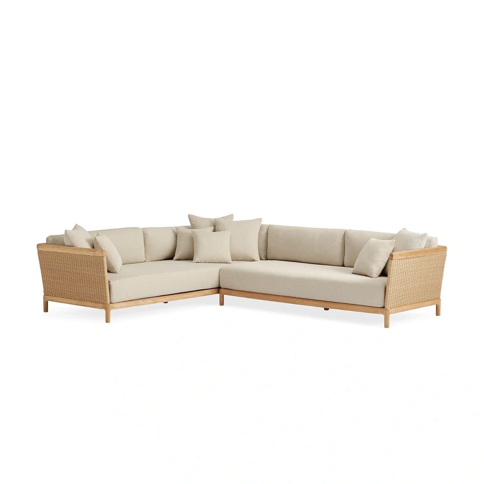 Tuglia Outdoor Teak Two-Piece Sectional