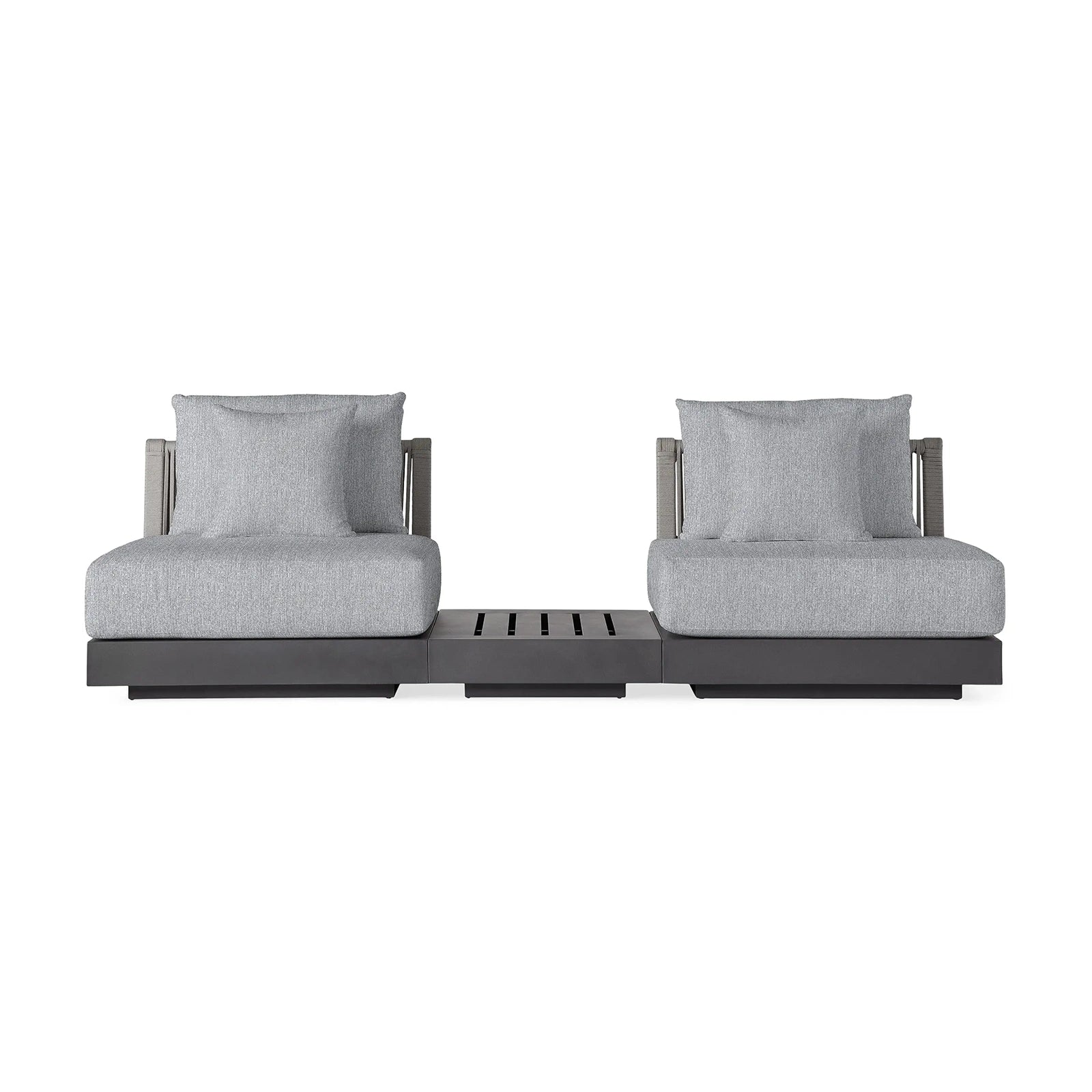 Nacos Outdoor Three-Piece Sectional with End Table