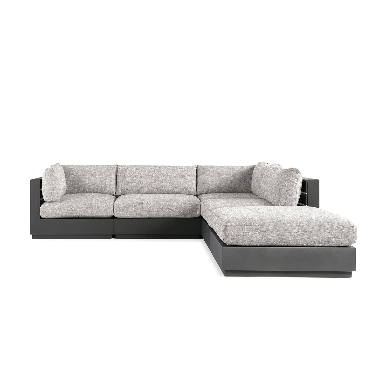 Bay Harbour Outdoor Aluminum Five-Piece Sectional with Ottoman