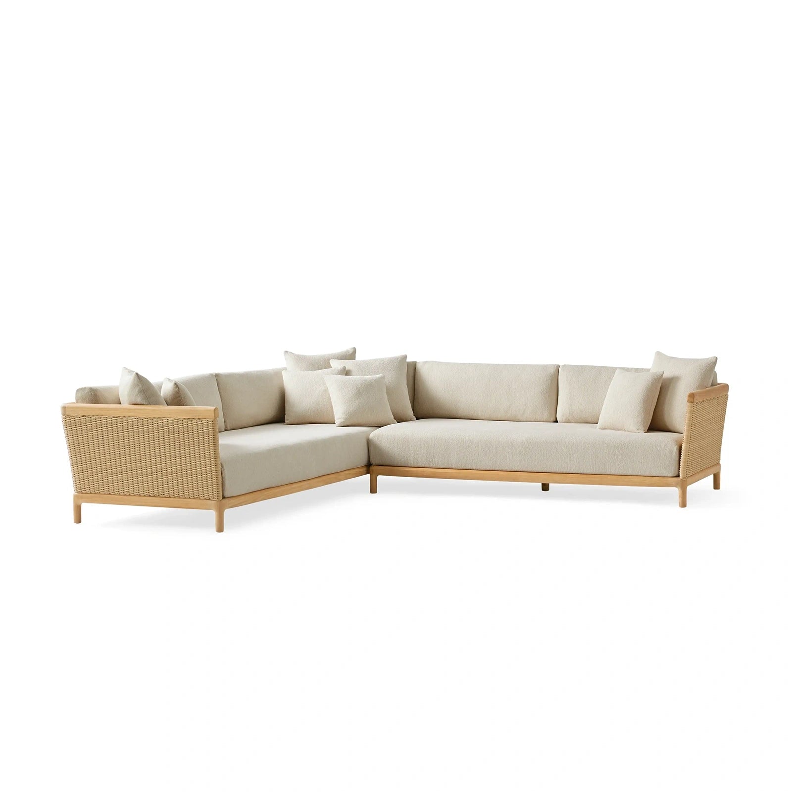 Tuglia Outdoor Teak Two-Piece Sectional