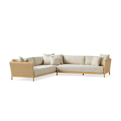 Tuglia Outdoor Teak Two-Piece Sectional
