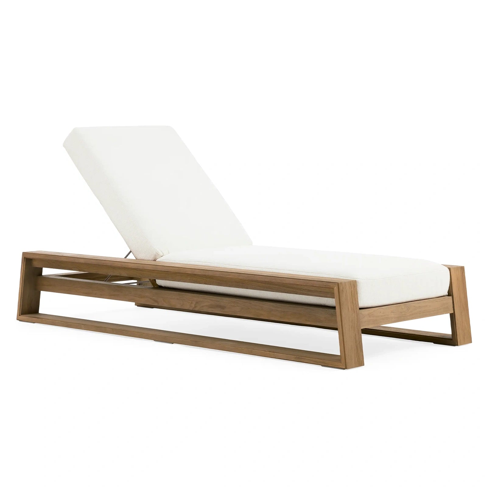 Canion Outdoor Teak Chaise in Weathered Fawn
