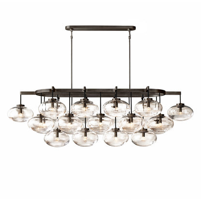 Aurum Clear Glass Linear Chandelier