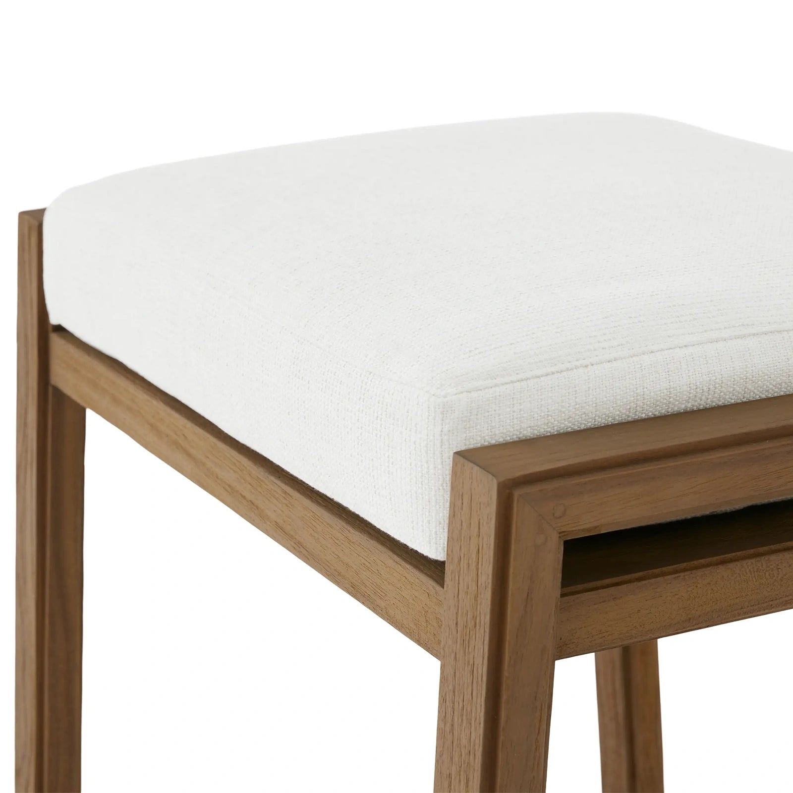 Canion Outdoor Teak Backless Counter Stool in Eden Snow