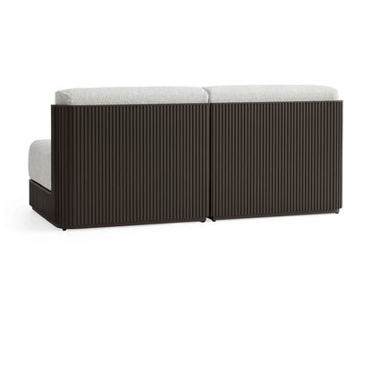 Teaumont Outdoor Aluminum Two-Piece Modular Sofa