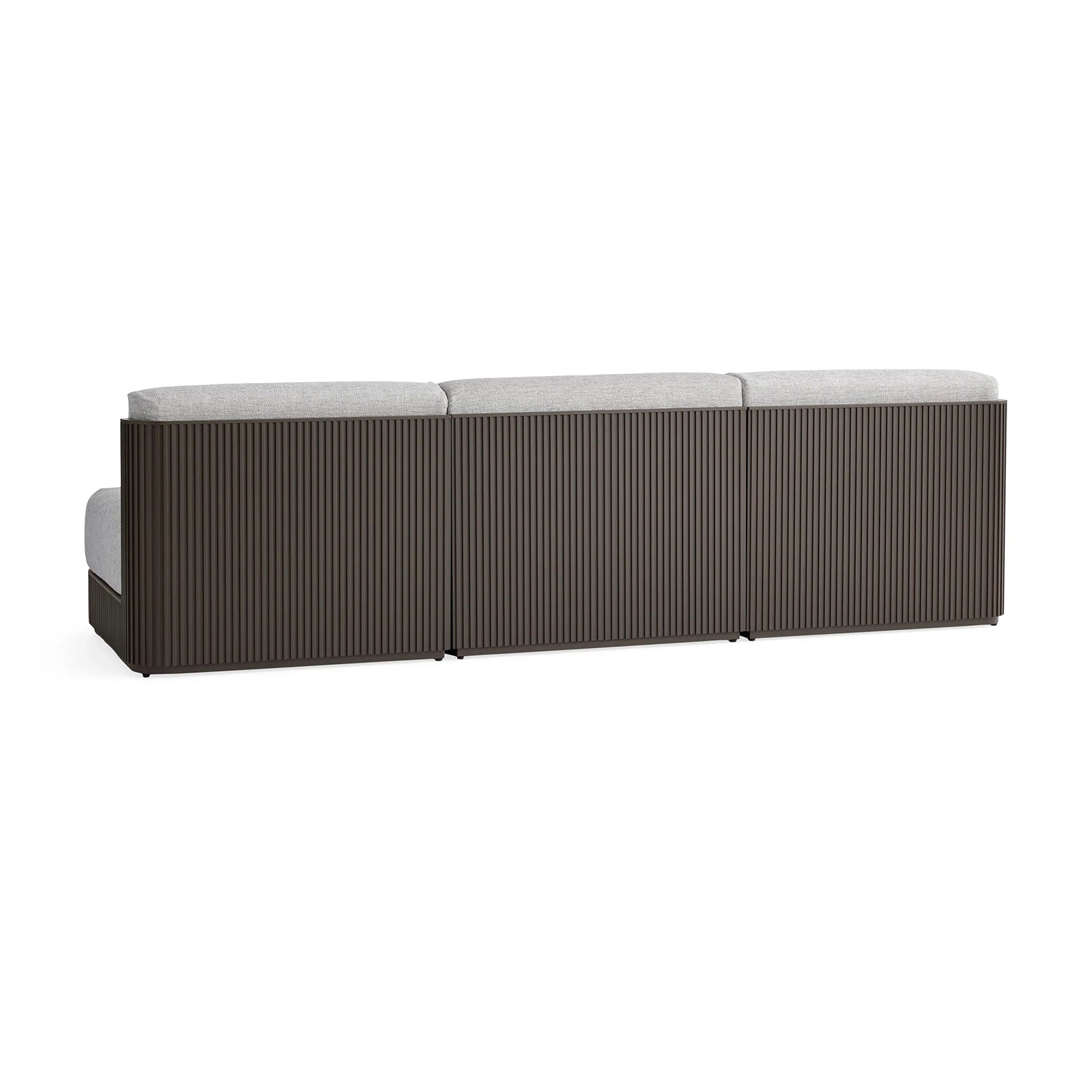 Teaumont Outdoor Aluminum Three-Piece Modular Sofa