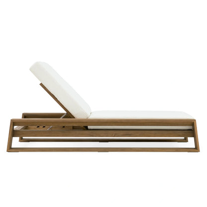 Canion Outdoor Teak Chaise in Weathered Fawn