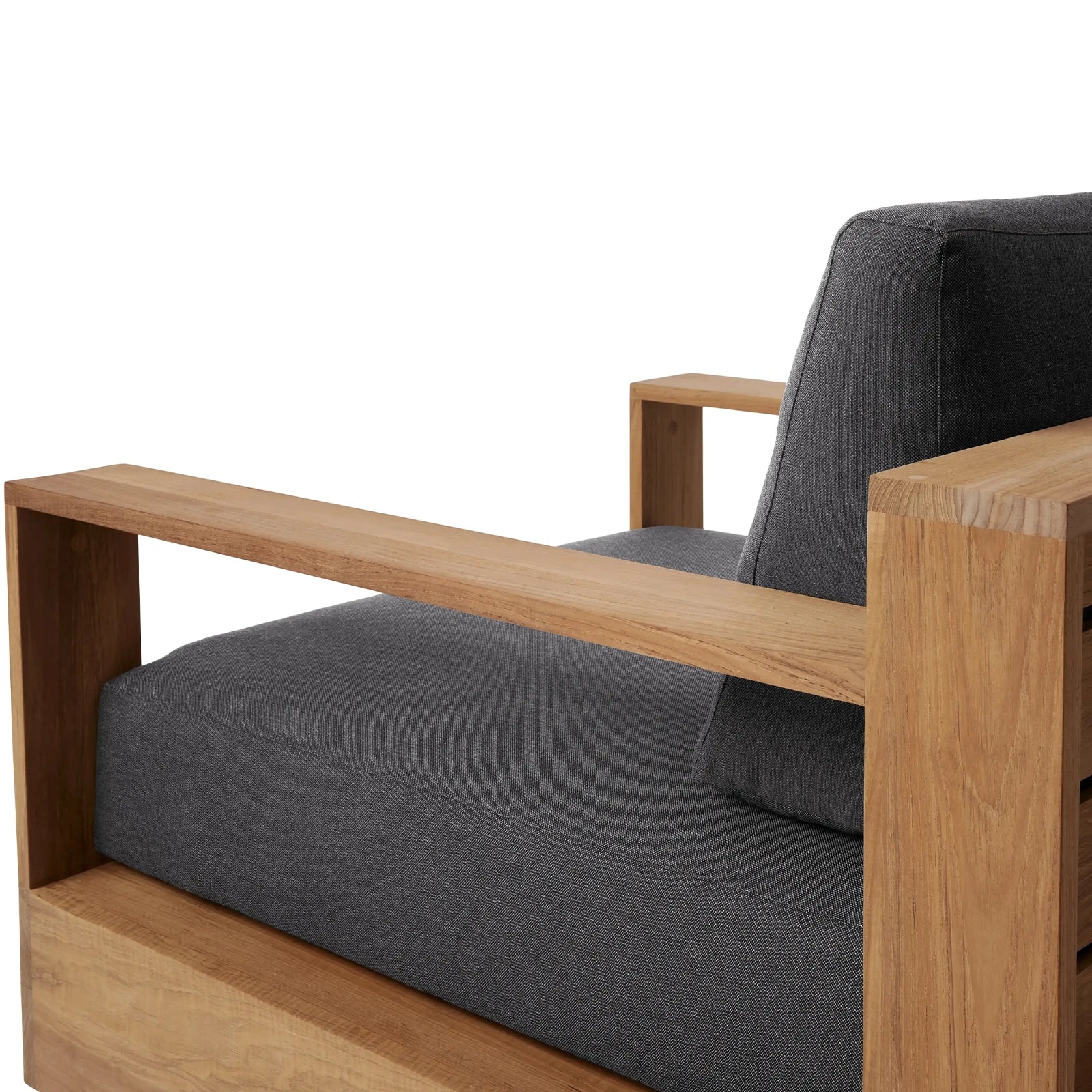 Bay Harbour Outdoor Teak Swivel Chair in Rosemount Graphite