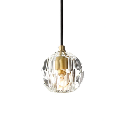 Boule Du Cristal Glass Pendant 5"D