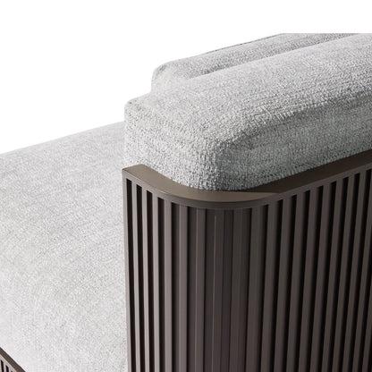 Teaumont Outdoor Aluminum Three-Piece Modular Sofa
