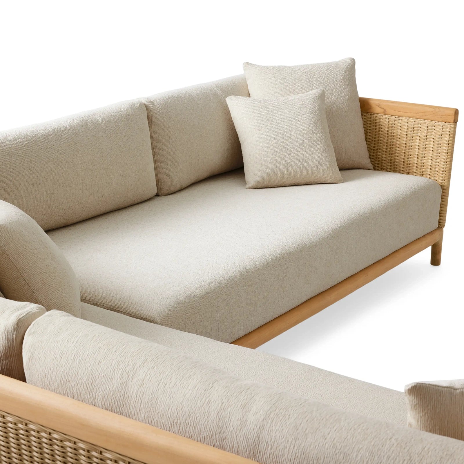 Tuglia Outdoor Teak Two-Piece Sectional