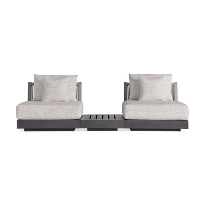 Nacos Outdoor Three-Piece Sectional with End Table