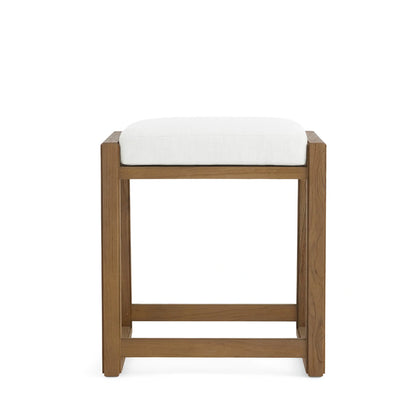 Canion Outdoor Teak Backless Counter Stool in Eden Snow