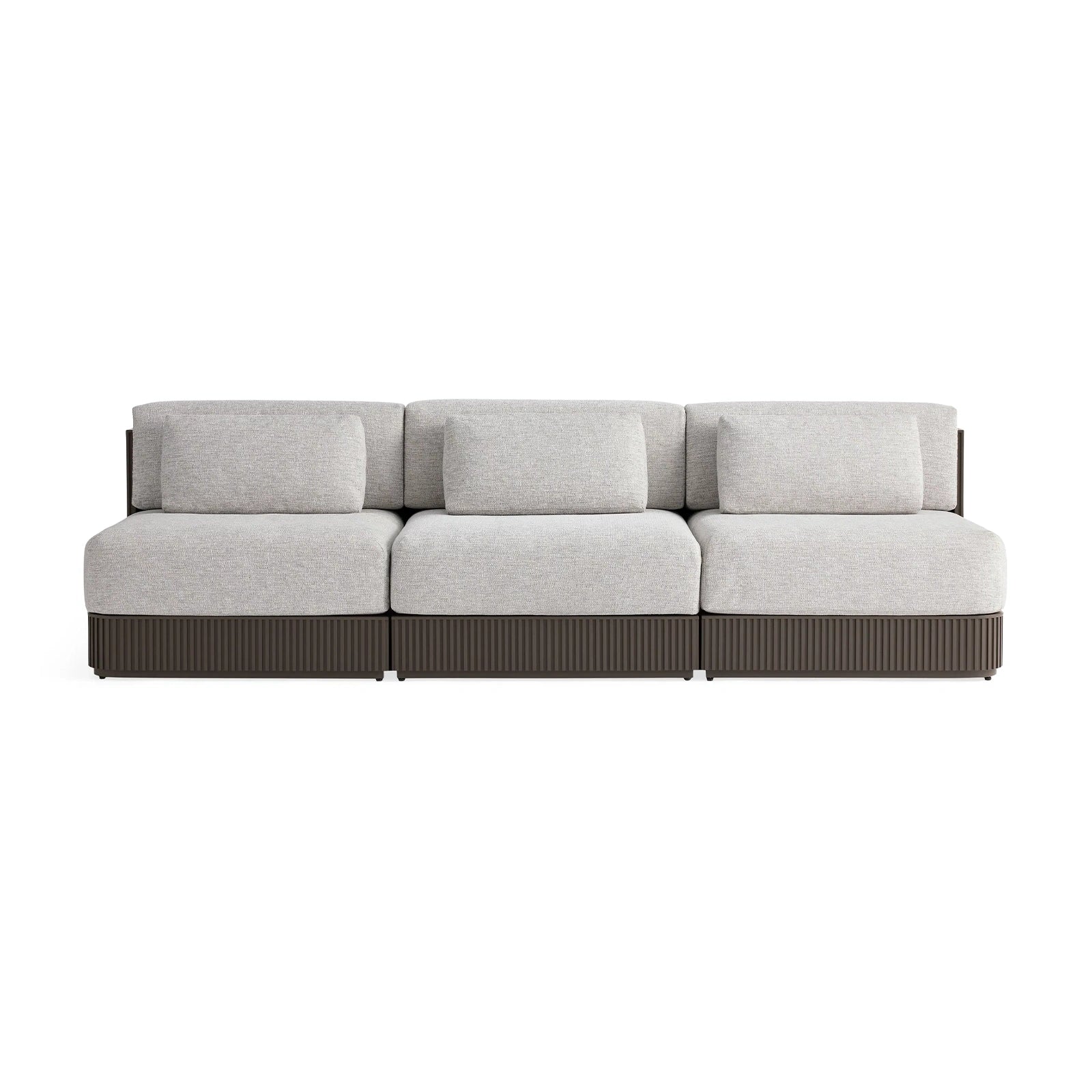 Teaumont Outdoor Aluminum Three-Piece Modular Sofa