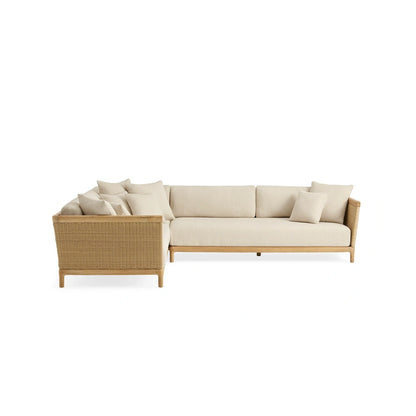 Tuglia Outdoor Teak Two-Piece Sectional