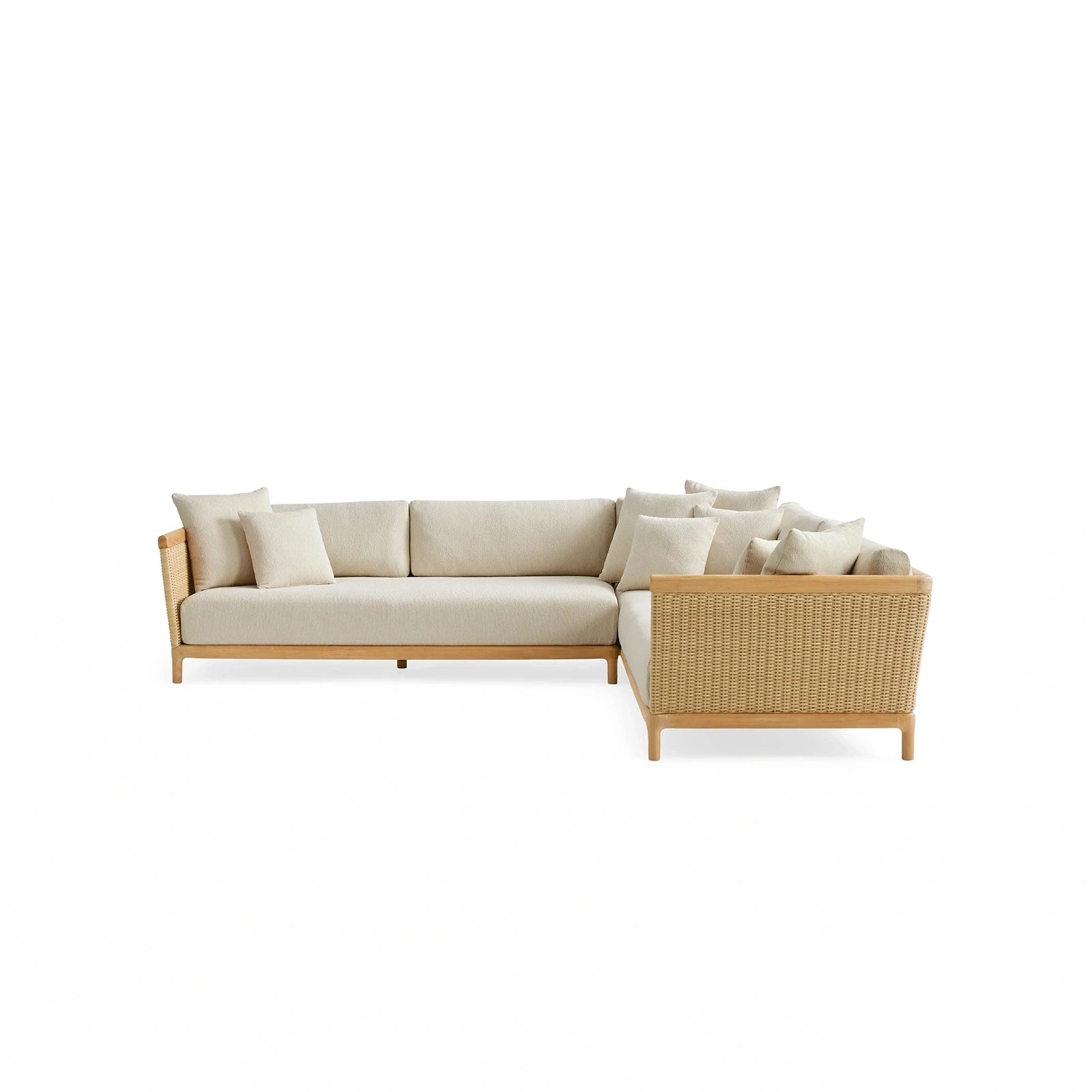 Tuglia Outdoor Teak Two-Piece Sectional