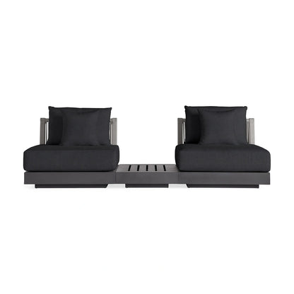 Nacos Outdoor Three-Piece Sectional with End Table