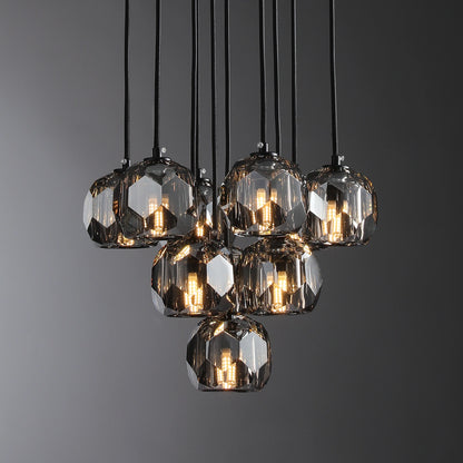 Boule Du Cristal Glass Round Cluster Chandelier