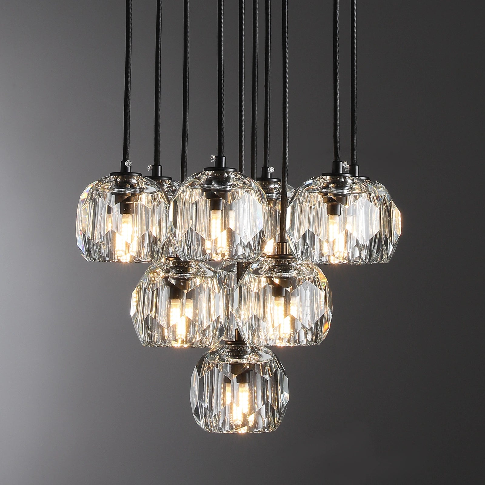 Boule Du Cristal Glass Round Cluster Chandelier