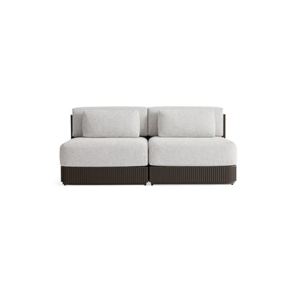 Teaumont Outdoor Aluminum Two-Piece Modular Sofa