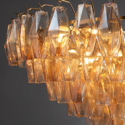 Ciara Glass Tiered Round Chandelier