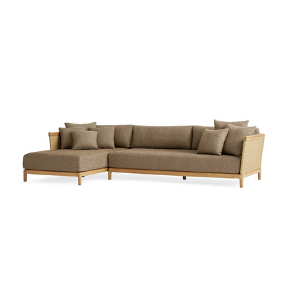 Tuglia Outdoor Teak Two-Piece Sectional with Chaise
