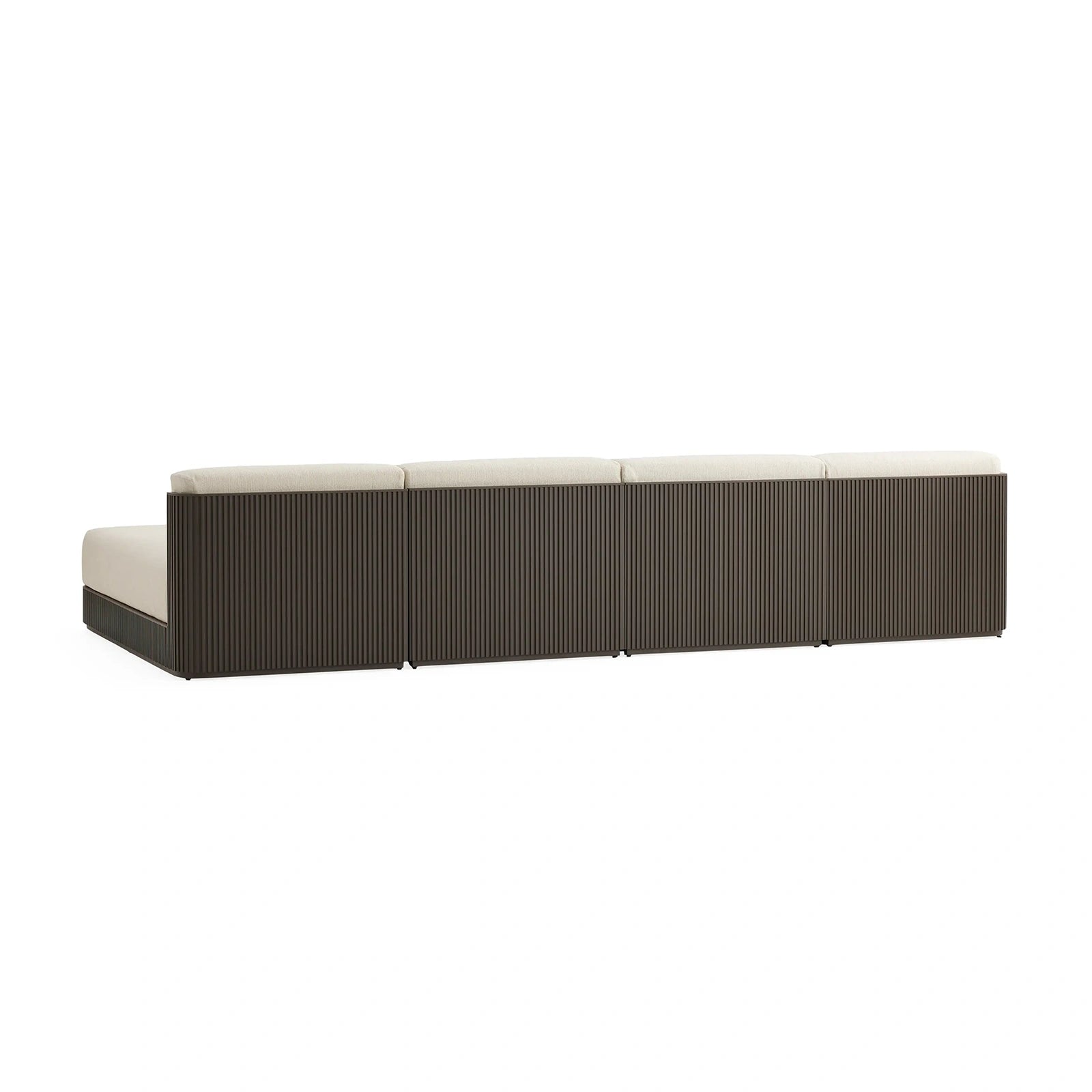 Teaumont Outdoor Aluminum Four-Piece Double Chaise Sectional