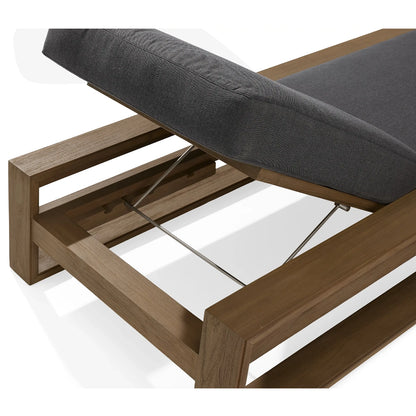 Canion Outdoor Teak Chaise in Rosemount Graphite